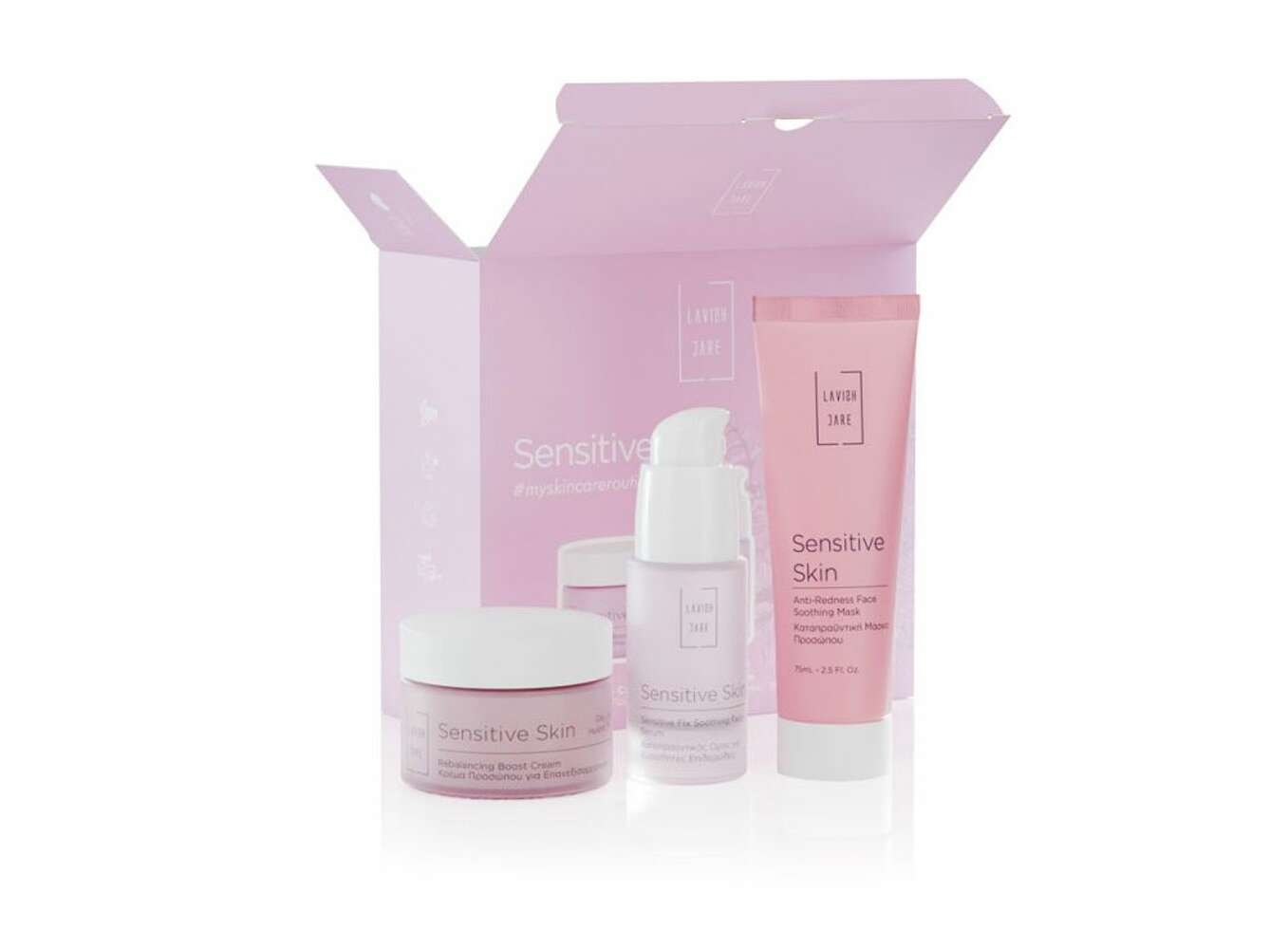 Φωτογραφία προϊόντος: Lavish Care PROMO Sensitive Skin Rebalancing Boost Κρέμα Ημέρας Προσώπου για Επανεξισορρόπηση 50ml - Face Serum Καταπραϋντικός Ορός Προσώπου 30ml - Anti Redness Face Mask Καταπραϋν