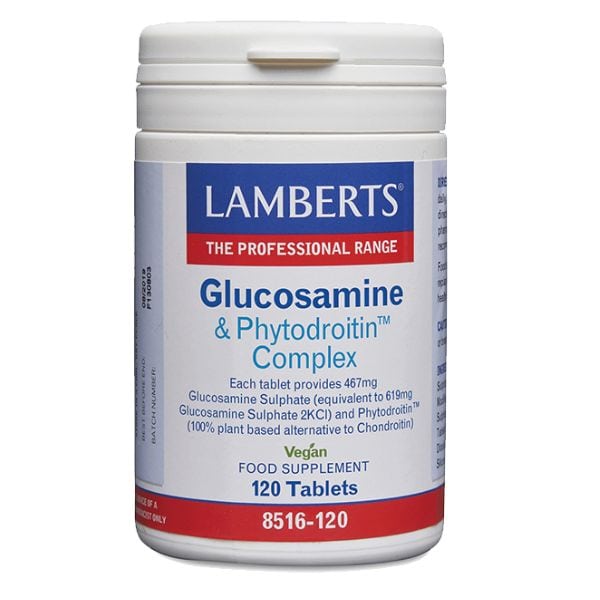Φωτογραφία προϊόντος: LAMBERTS Glucosamine &amp; Phytodroitin Complex Συμπλήρωμα για την Υγεία των Αρθρώσεων 120 ταμπλέτες