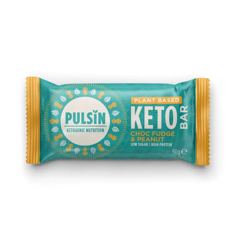 Φωτογραφία προϊόντος: PULSIN Μπάρα Πρωτεΐνης Keto με Κέικ Σοκολάτας & Φυστίκι 50gr