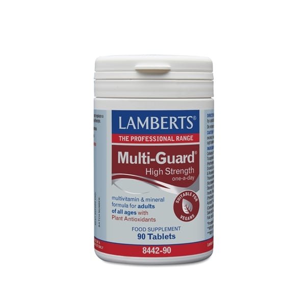 Φωτογραφία προϊόντος: LAMBERTS Multi Guard High Strength ® Φόρμουλα Υψηλής Περιεκτικότητας Σε Μικροθρεπτικά Συστατικά - Κατάλληλη για Όλους τους Ενήλικες, 90 tabs