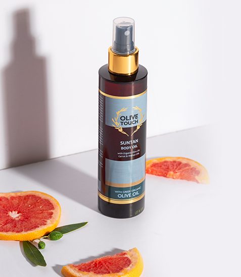 Φωτογραφία προϊόντος: OLIVE TOUCH Λάδι Μαυρίσματος με βιολογικό Λάδι Ελιάς, καροτέλαιο και λάδι καρυδιού 200ml (Suntan Body Oil)