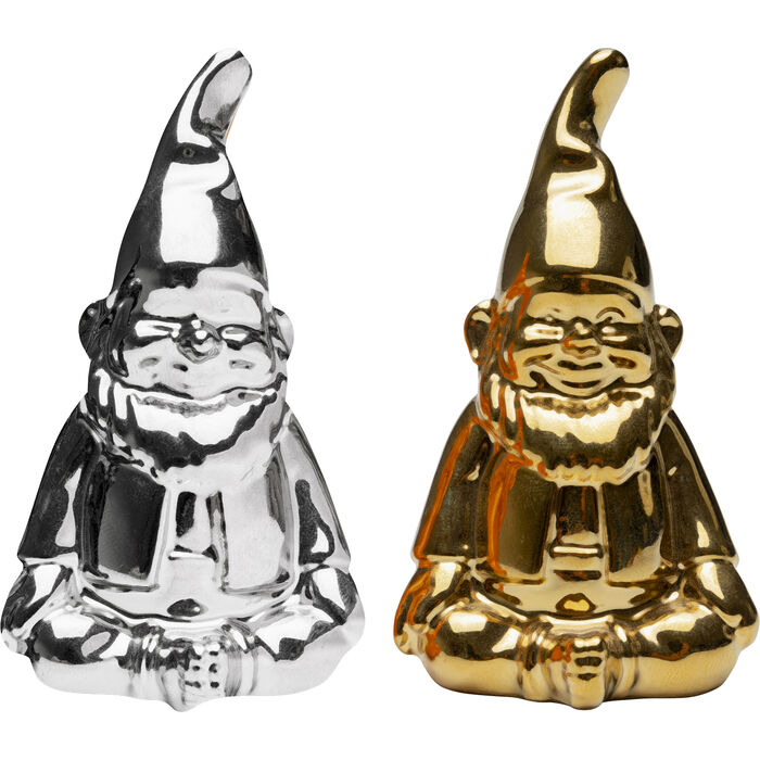 Φωτογραφία προϊόντος: Αλατοπίπερο Gnome Ασημένιο/Χρυσό (2/Set) 5x4x8 εκ.