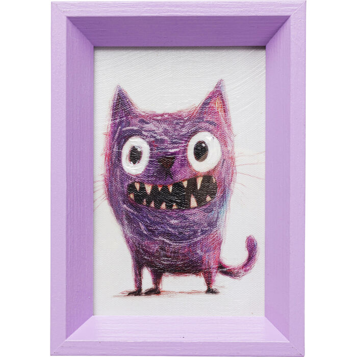 Φωτογραφία προϊόντος: KARE Framed Picture Mad Cat 13x18cm - Μωβ