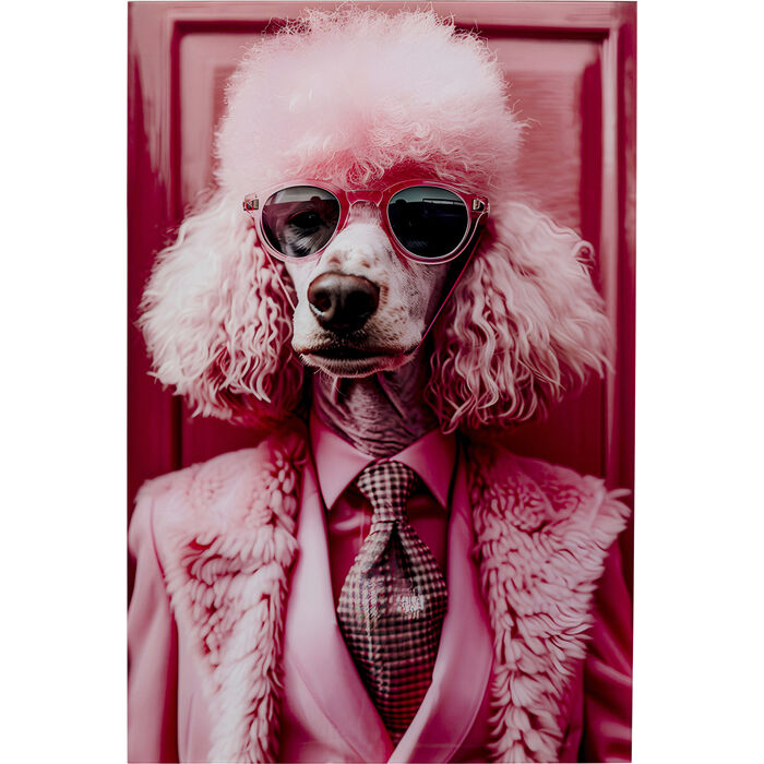 Φωτογραφία προϊόντος: KARE Glass Picture Pink Poodle 80x120cm
