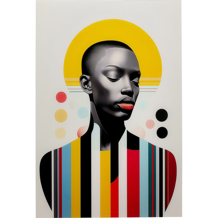 Φωτογραφία προϊόντος: Glass Picture Muse Retro Lady Yellow 80x120cm - KARE
