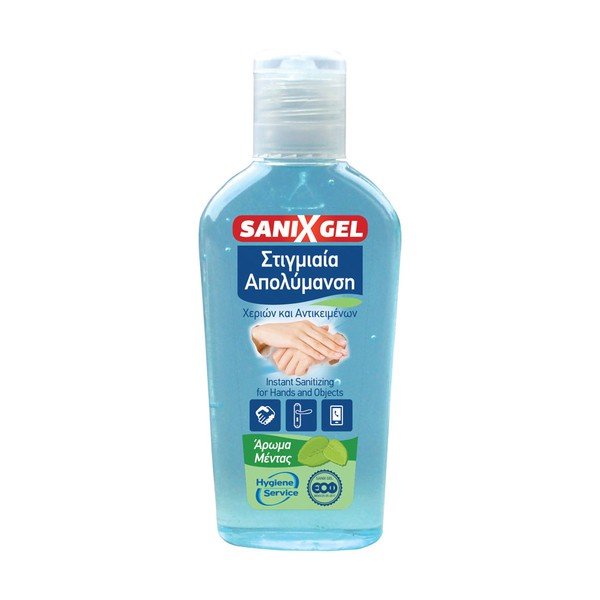 Φωτογραφία προϊόντος: SANIX GEL Απολυμαντικό - Καθαριστικό Spray Για Χέρια &amp; Επιφάνειες 80ml