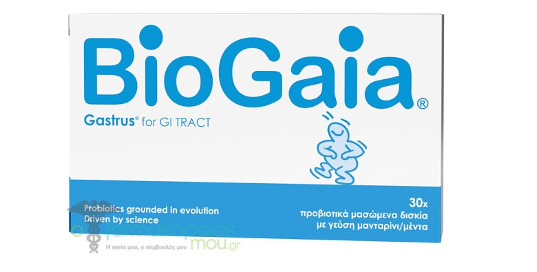 Φωτογραφία προϊόντος: GASTRUS BioGaia Προβιοτικά Μασώμενα Δισκία με γεύση Μανταρίνι/Μέντα, 30 Chew.Tabs