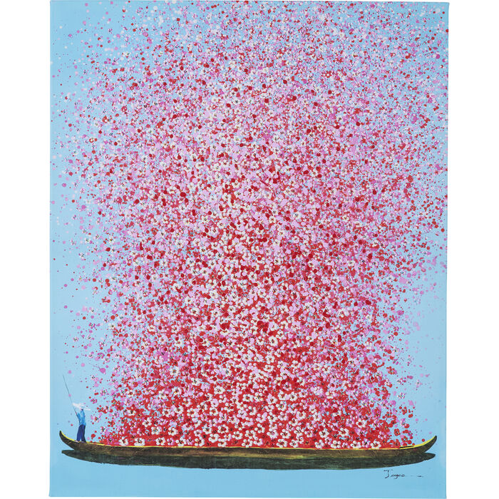 Φωτογραφία προϊόντος: KARE Canvas Picture Flower Boat Blue Pink 30x40cm - Μπλε - 30Μx4Πx40Υ