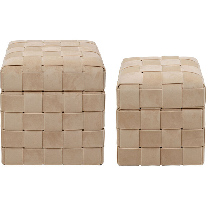 Φωτογραφία προϊόντος: KARE Stool Weave Beige (2/Set) - Μπεζ - 40Μx40Πx44Υ