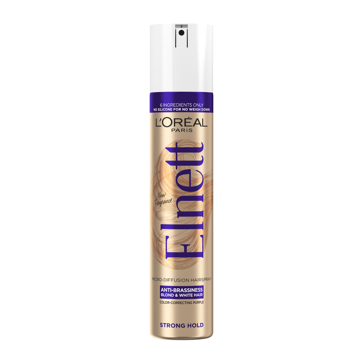 Φωτογραφία προϊόντος: L'OREAL L'Oréal Paris Elnett Purple Spray Λακ Μαλλιών με Μωβ Χρωστικές για Ξανθά Μαλλιά 200ml