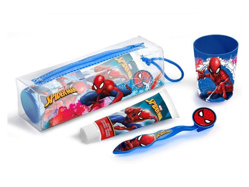 Φωτογραφία προϊόντος: KIDS Spiderman Dental Bag Νεσεσέρ Στοματικής Φροντίδας: Παιδική Οδοντόβουρτσα με Κάλυμμα + Πλαστικό Ποτηράκι + Παιδική Οδοντόκρεμα 75ml