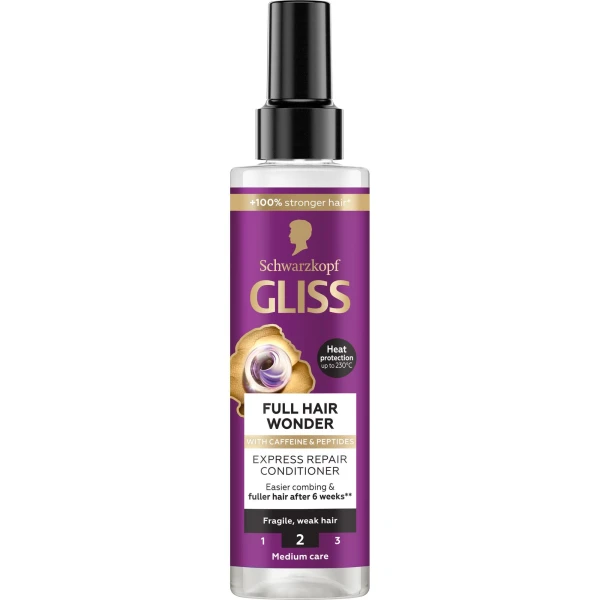Φωτογραφία προϊόντος: SCHWARZKOPF Gliss Full Hair Wonder Express Repair Conditioner Σπρέι Μαλλιών Αναδόμησης Για Εύθραυστα Μαλλιά 200ml
