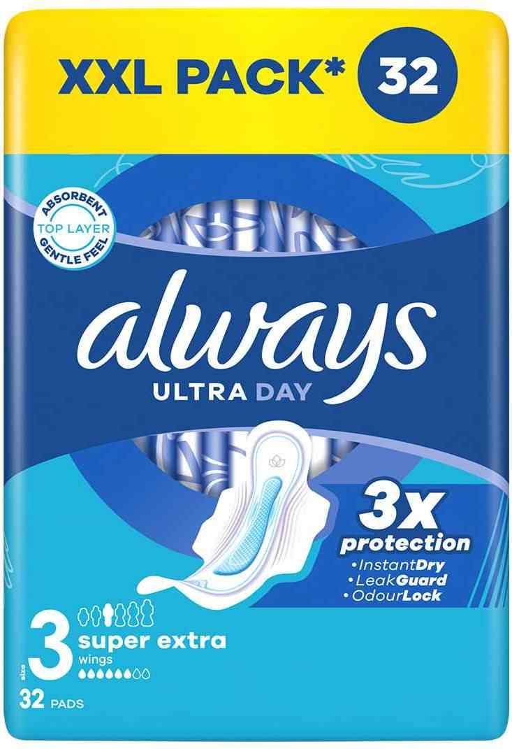 Φωτογραφία προϊόντος: Always Σερβιέτες Ultra Super Extra Size 3 - 32τμχ