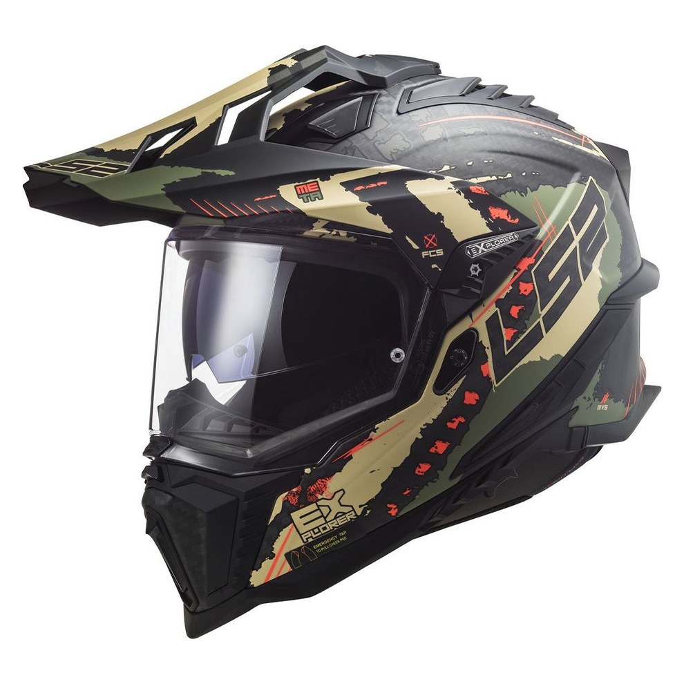 Φωτογραφία προϊόντος: ΚΡΑΝΟΣ DUAL MX701 EXPLORER CARBON EXTEND MATT MILITARY GREEN ECE 22.06 | LS2