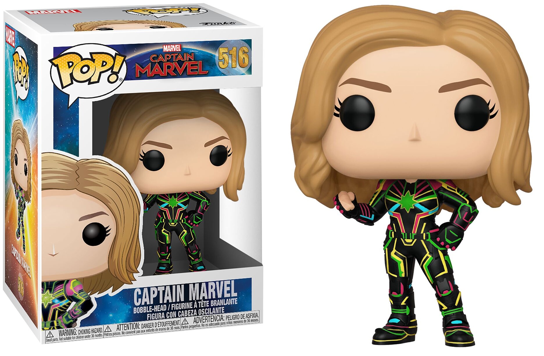 Φωτογραφία προϊόντος: Funko POP! Marvel Captain Marvel (Neon Suit) Vinyl Bobble-Head Figure #516