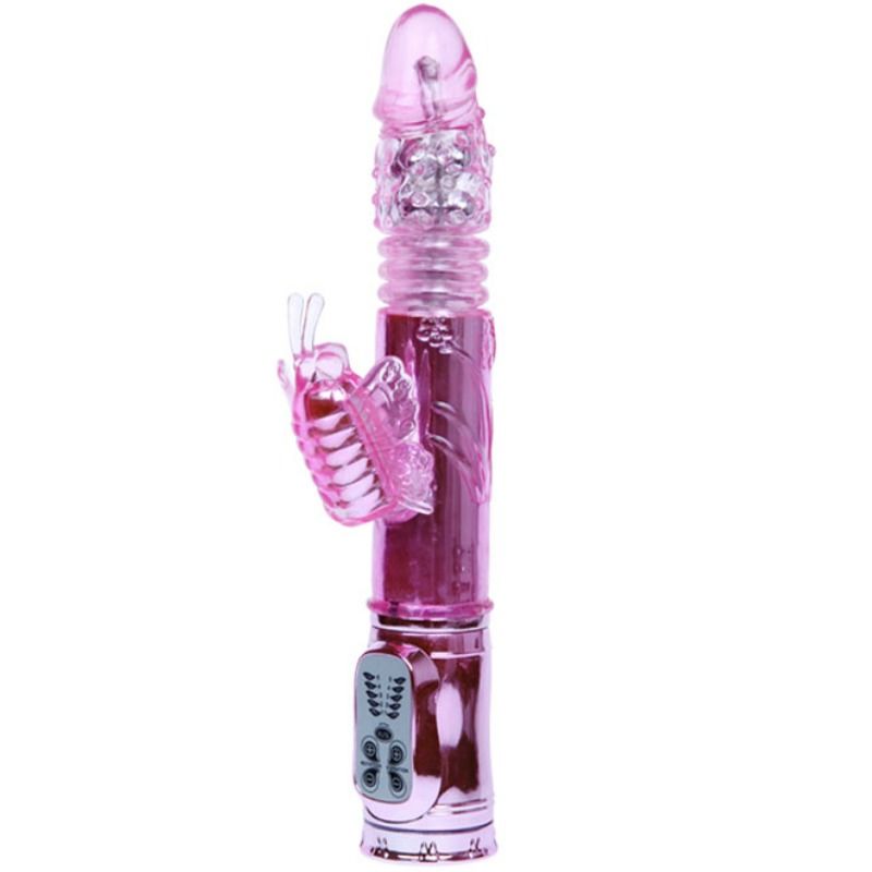 Φωτογραφία προϊόντος: BAILE RECHARGEABLE VIBRATOR MULTIFUNCTION WITH CLIT STIMULATING THROBBING BUTTERFLY