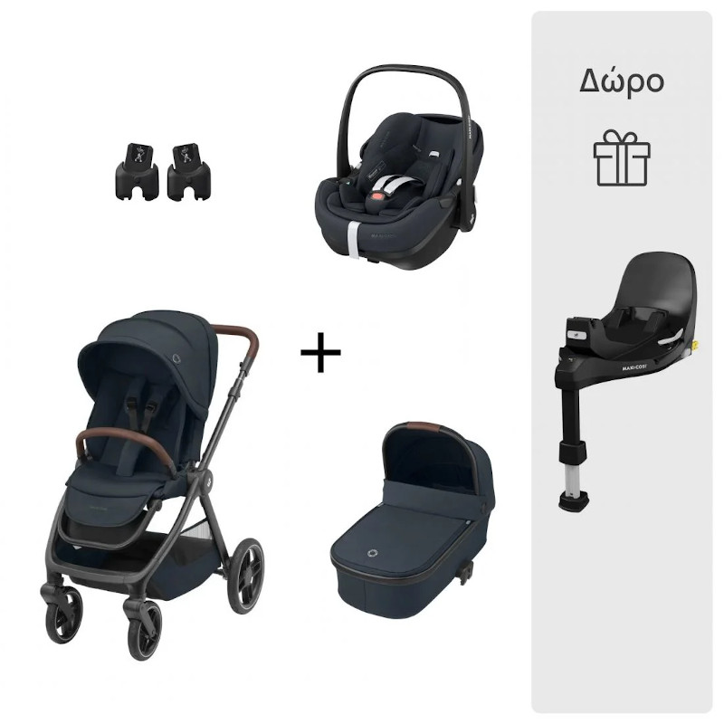 Φωτογραφία προϊόντος: Παιδικό Καρότσι Oxford Essential Graphite Maxi Cosi + Πορτ Πεμπέ Oria + Kάθισμα Αυτοκινήτου Pebble 360 + Σετ Αντάπτορες Καθίσματος Αυτοκινήτου Δώρο η Βάση FamilyFix 360 PRO
