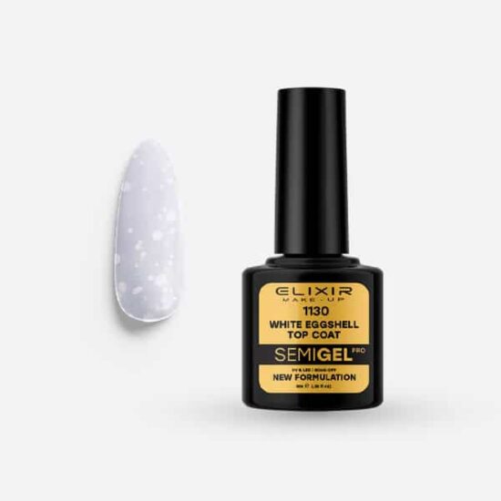Φωτογραφία προϊόντος: Elixir Makeup Elixir Make-Up Semigel Nail Polish (White Eggshell Top Coat-No Wipe) #1130 8ml