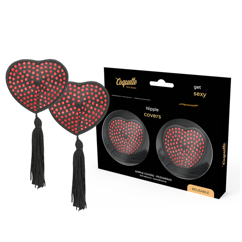 Φωτογραφία προϊόντος: COQUETTE ACCESSORIES COQUETTE CHIC DESIRE NIPPLE COVERS HEART BLACK / RED