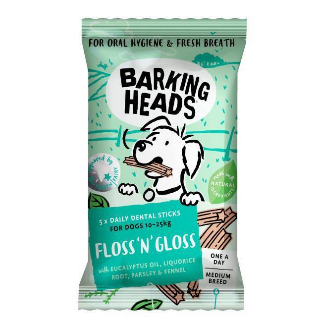 Φωτογραφία προϊόντος: Barking Heads Barking Dental Treats Floss n Gloss Medium 5τμχ 150g