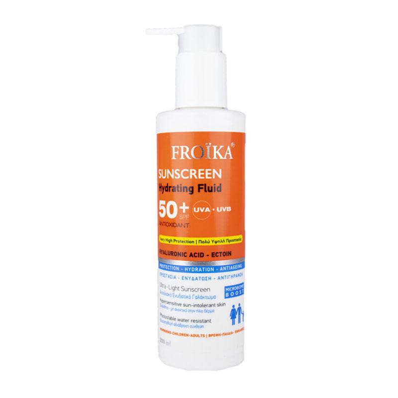 Φωτογραφία προϊόντος: Froika Sunscreen Hydrating Fluid Αντιηλιακό Ενυδατικό Γαλάκτωμα για Πρόσωπο & Σώμα SPF50+ 250ml