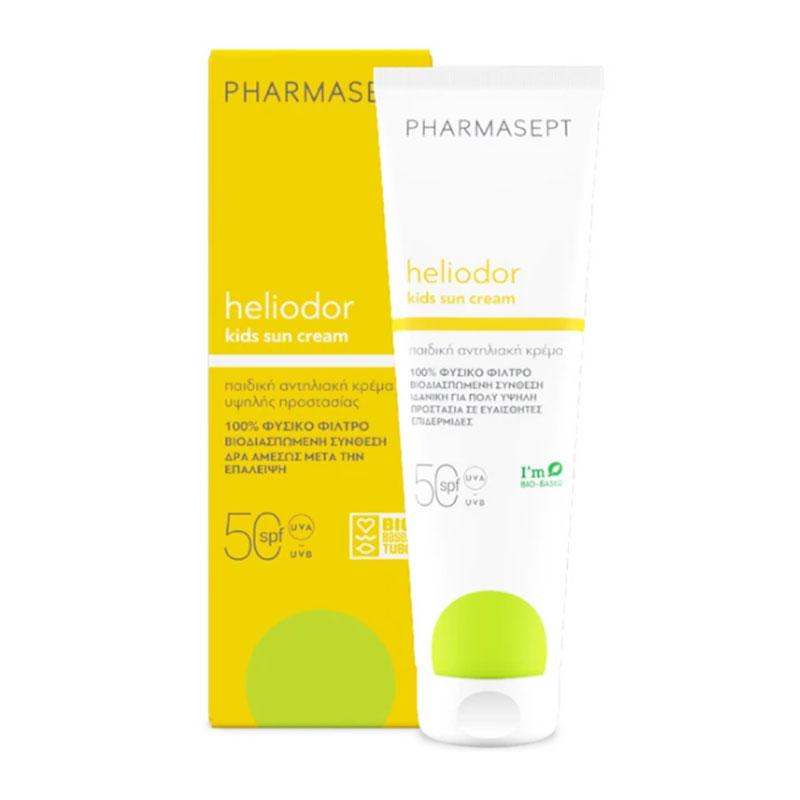 Φωτογραφία προϊόντος: Pharmasept Heliodor Kids Sun Cream Παιδική Αντηλιακή Κρέμα με 100% Φυσικό Φίλτρο SPF50 150ml