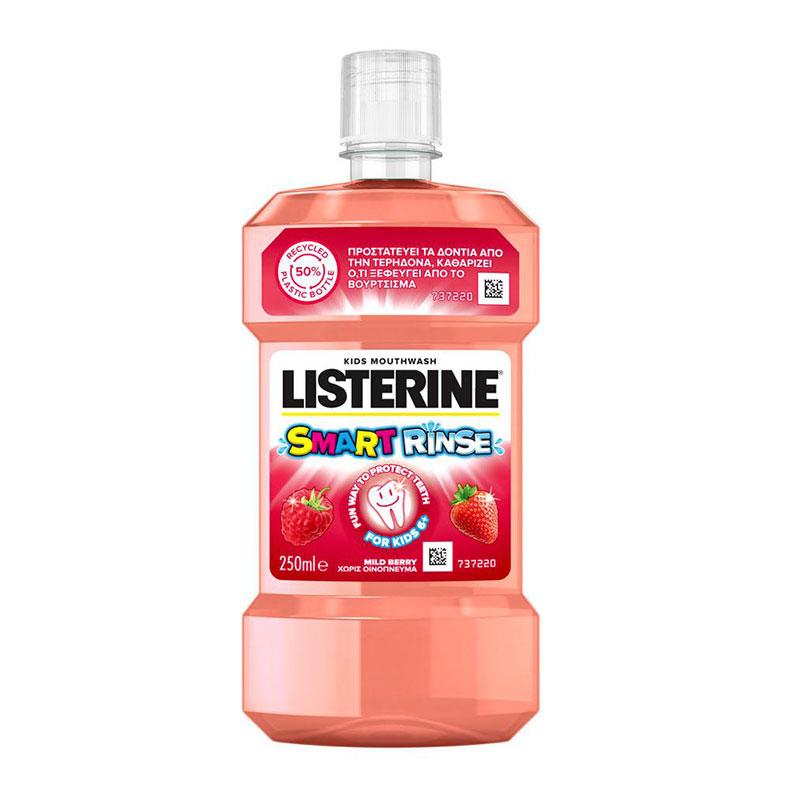 Φωτογραφία προϊόντος: Listerine Smart Rinse Mild Berry Παιδικό Στοματικό Διάλυμα για την Προστασία Τερηδόνας 6+ 250ml