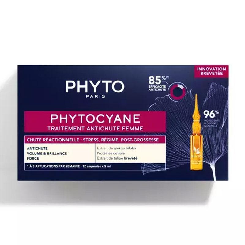 Φωτογραφία προϊόντος: Phyto Phytocyane Θεραπεία κατά της Αντιδραστικής Γυναικείας Τριχόπτωσης 12 αμπούλες χ5ml