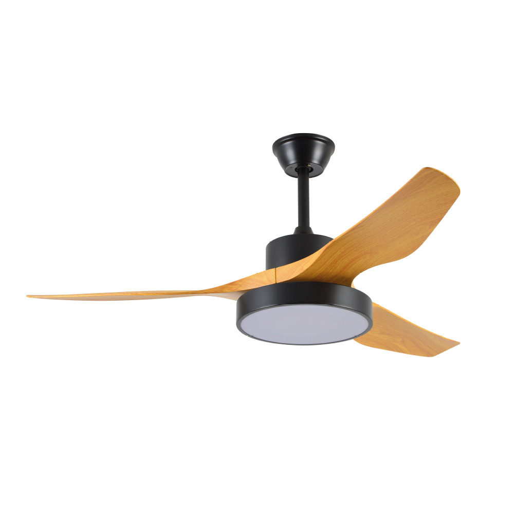 Φωτογραφία προϊόντος: InLight Nitinat 25W 3CCT LED Fan Light in Black with Wooden Color (102000220)