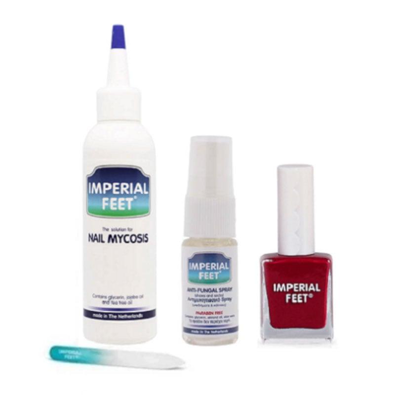 Φωτογραφία προϊόντος: Imperial Feet Set Nail Mycosis Gel Μυκητίασης Νυχιών 75ml, Anti Fungal Spray 10ml, Βερνίκι Νυχιών Κόκκινο & Γυάλινη Λίμα