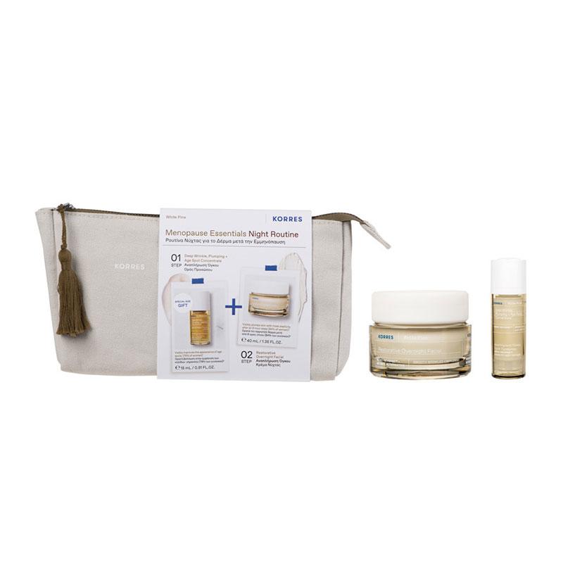 Φωτογραφία προϊόντος: Korres Menopause Essentials Night Routine Λευκή Πεύκη Ορός Προσώπου 15ml & Κρέμα Νύχτας 40ml
