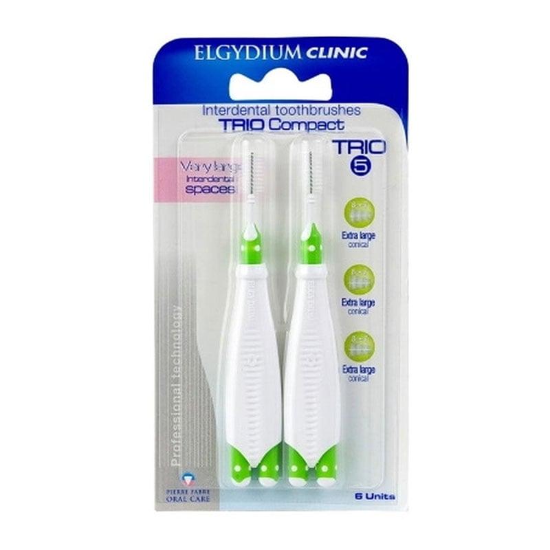 Φωτογραφία προϊόντος: Elgydium Clinic Trio Compact 5 Μεσοδόντια Βουρτσάκια Extra Large με Λαβή 6τμχ