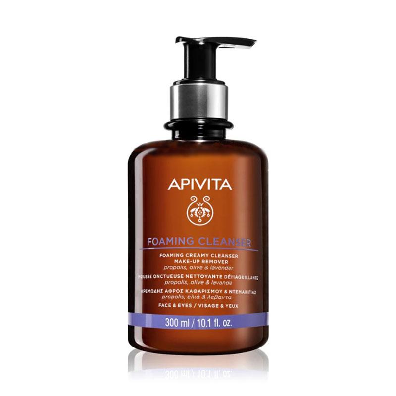 Φωτογραφία προϊόντος: Apivita Foaming Cleanser Κρεμώδης Αφρός Καθαρισμού & Ντεμακιγιάζ για Πρόσωπο & Μάτια 300ml
