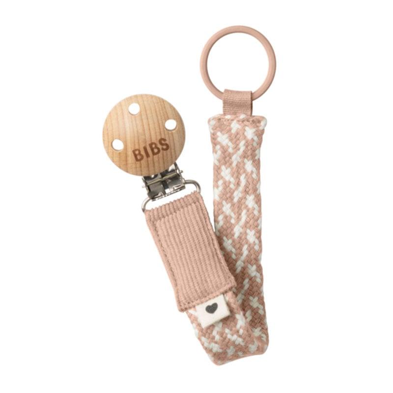 Φωτογραφία προϊόντος: Bibs Pacifier Clip Braided Blush/Ivory Κλιπ Πιπίλας Πλεκτό Ροζ/Άσπρο 1τμχ