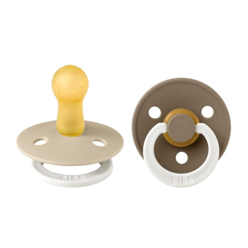 Φωτογραφία προϊόντος: Bibs Colour Glow Natural Rubber Round Size 2 Πιπίλες Καουτσούκ Στρογγυλές Νύχτας 6+m Vanilla/Dark Oak 2τμχ