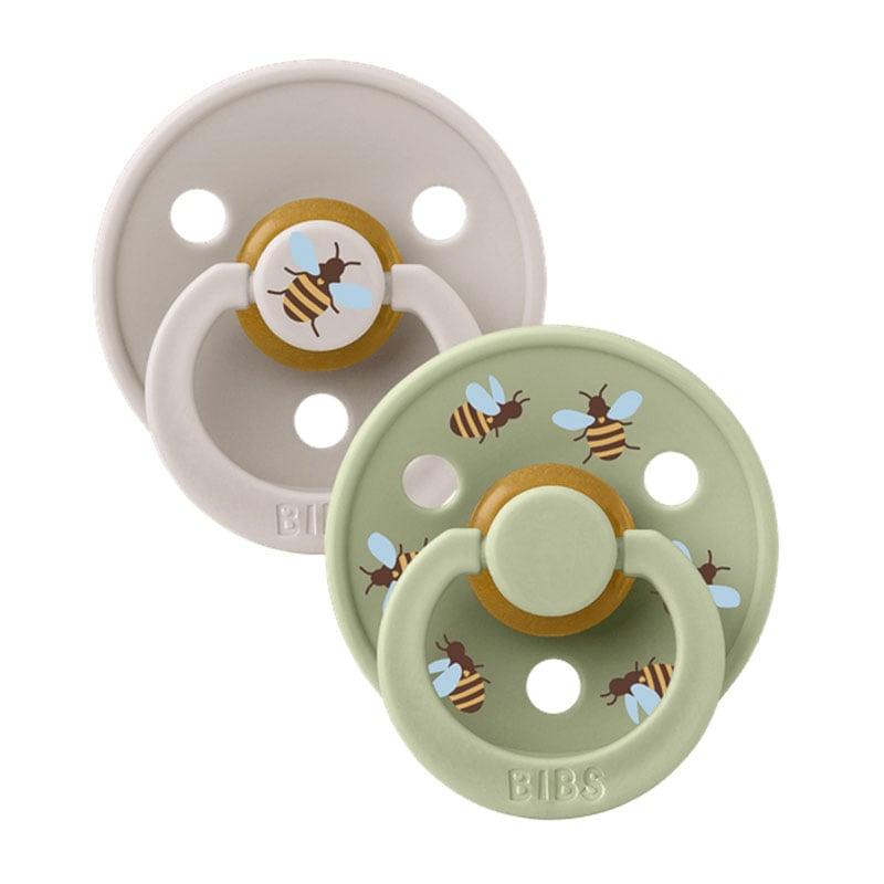 Φωτογραφία προϊόντος: Bibs Colour Natural Rubber Round Size 2 Πιπίλες Καουτσούκ Στρογγυλές 6+m Bumblebee Mushroom Mix 2τμχ