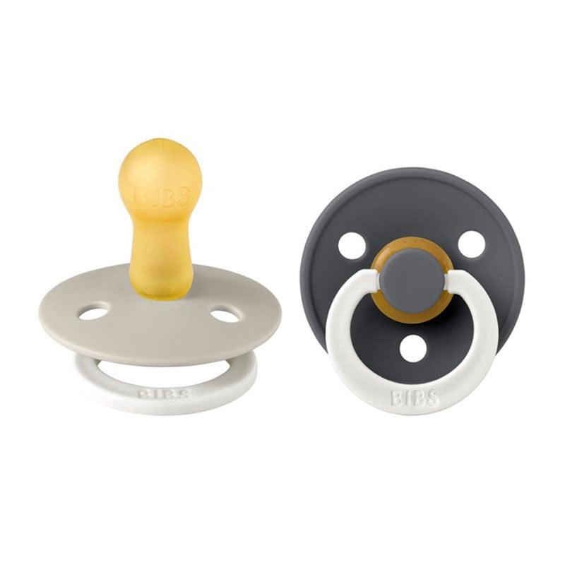 Φωτογραφία προϊόντος: Bibs Colour Glow Natural Rubber Round Size 2 Πιπίλες Καουτσούκ Στρογγυλές Νύχτας 6+m Sand/Iron 2 τμχ