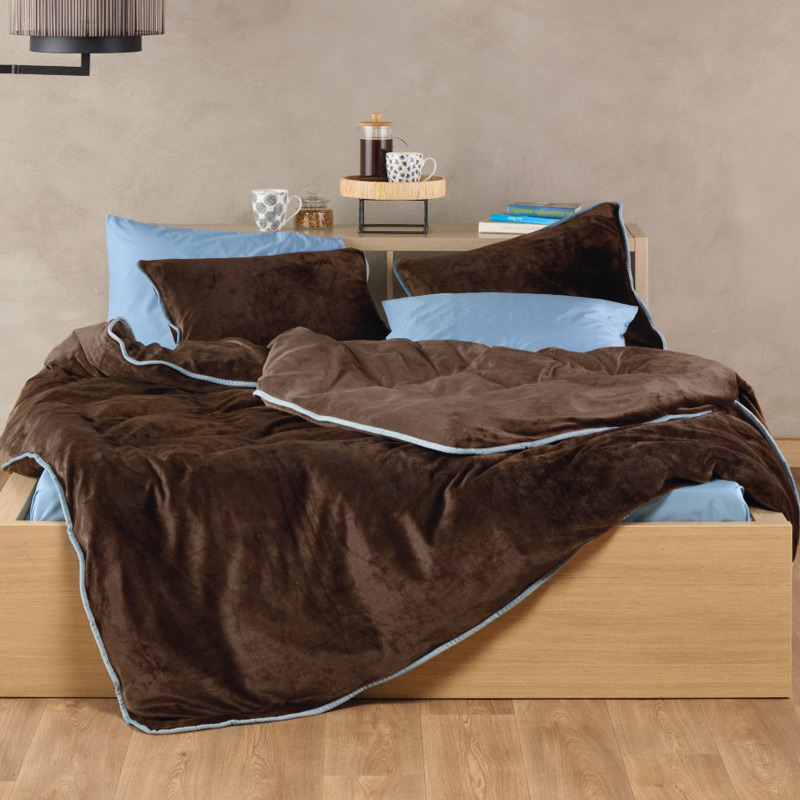 Φωτογραφία προϊόντος: Παπλωματοθήκη Fleece Υπέρδιπλη 220x240 Kentia Ivanna 04 Brown 220x240