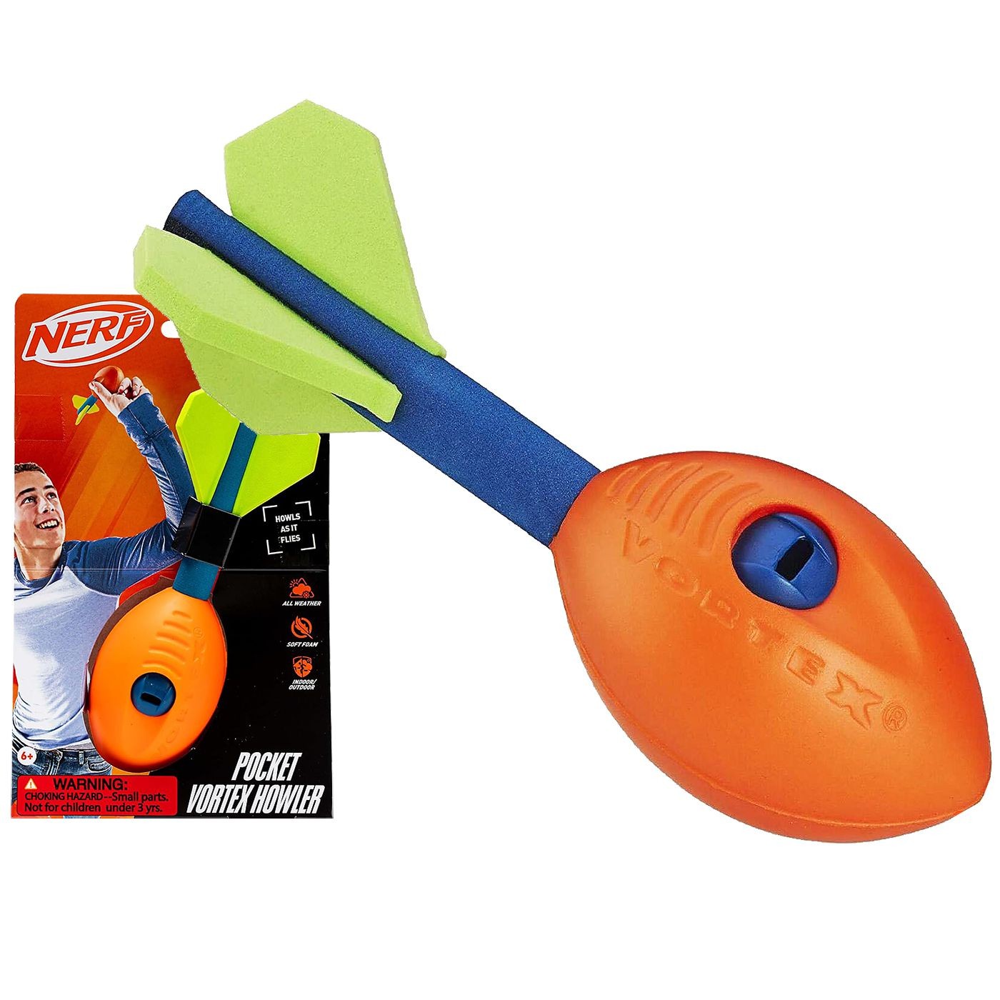 Φωτογραφία προϊόντος: Nerf Sports Μπάλα Πύραυλος Pocket Vortex Howler 17x ø5,5cm ToyMarkt 913507