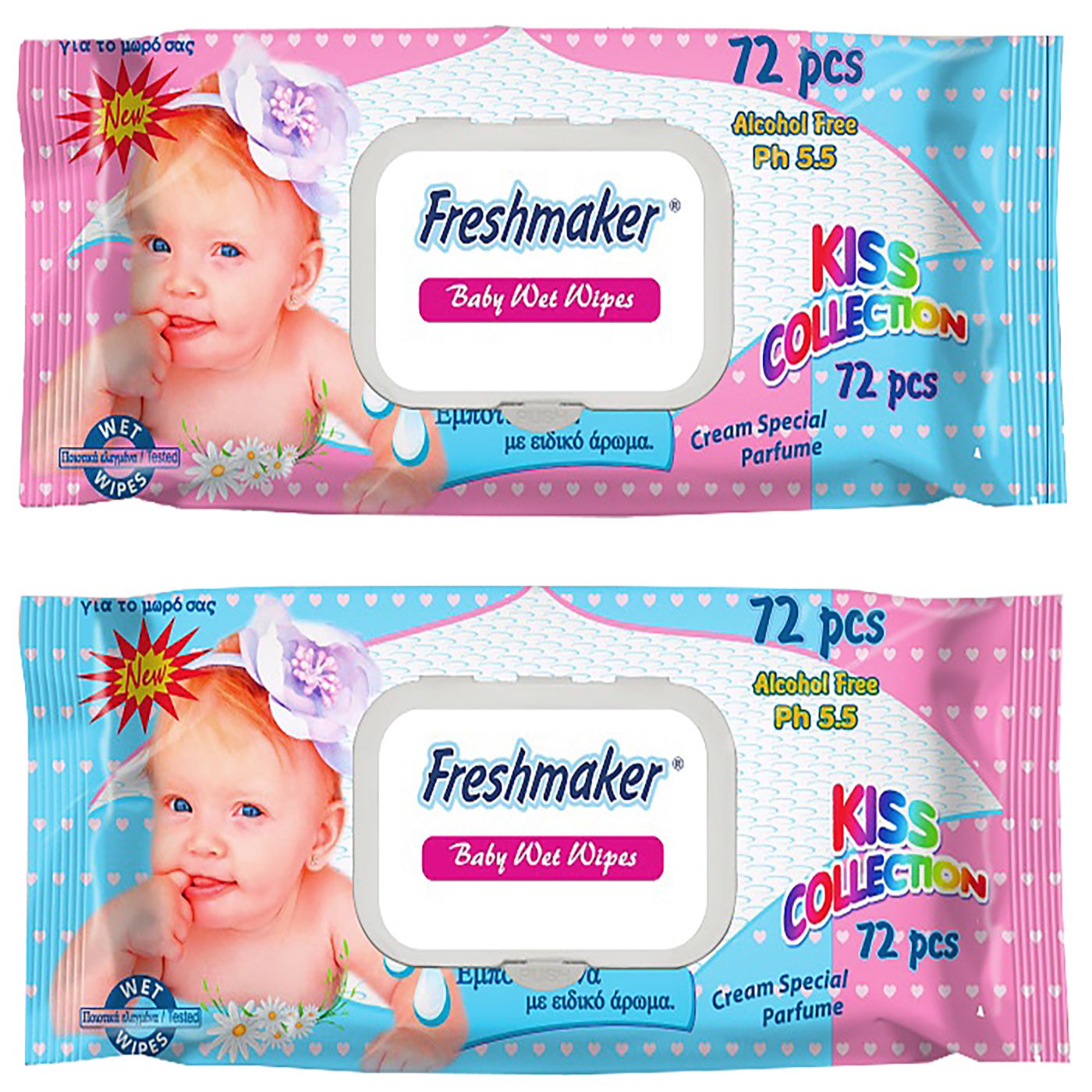 Φωτογραφία προϊόντος: Υγρά Μωρομάντηλα Freshmaker με Καπάκι πακ=72τεμ 4teen4ty 25136