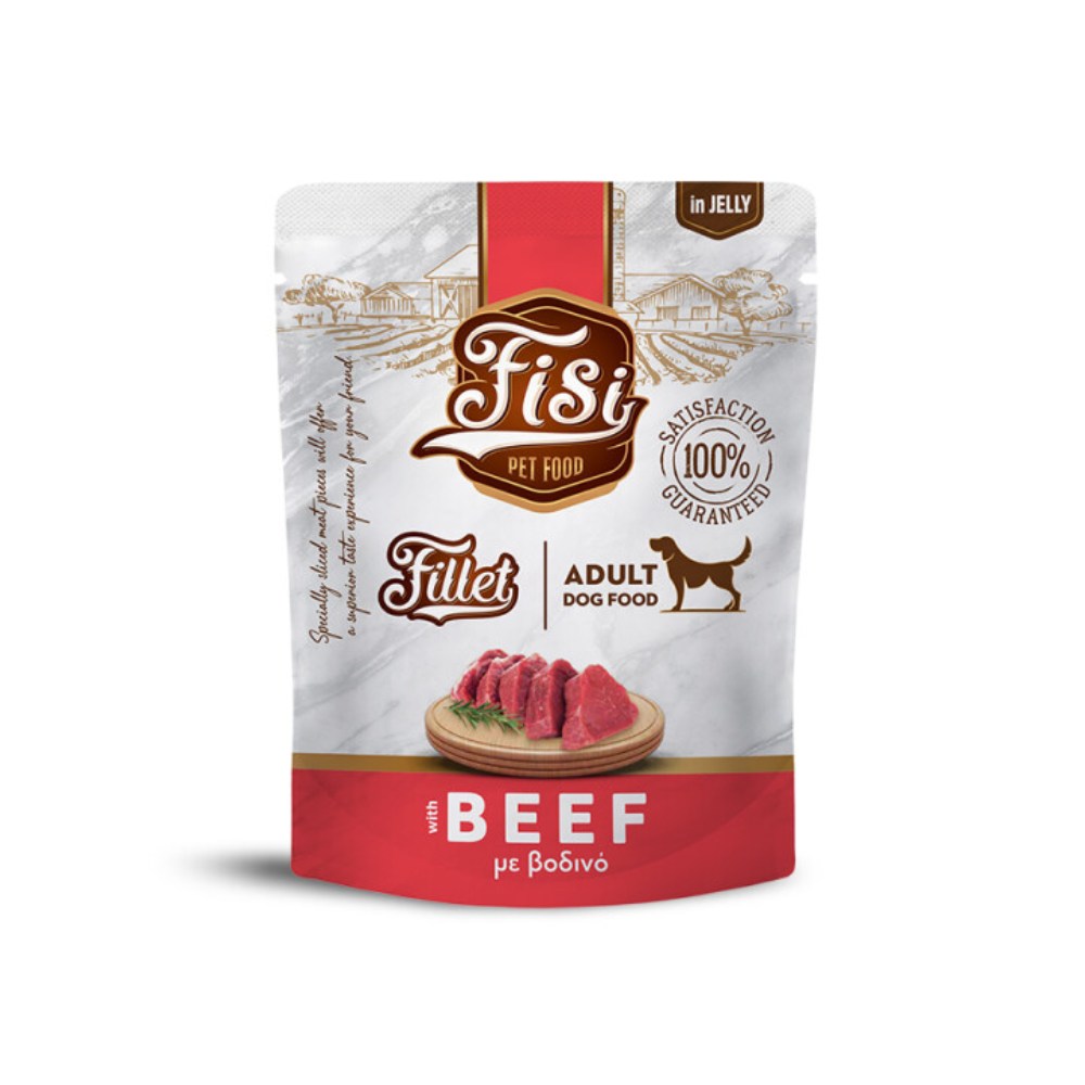 Φωτογραφία προϊόντος: Pouch Σκύλου Fisi Fillet Dog Adult Βοδινό σε Ζελέ 500gr