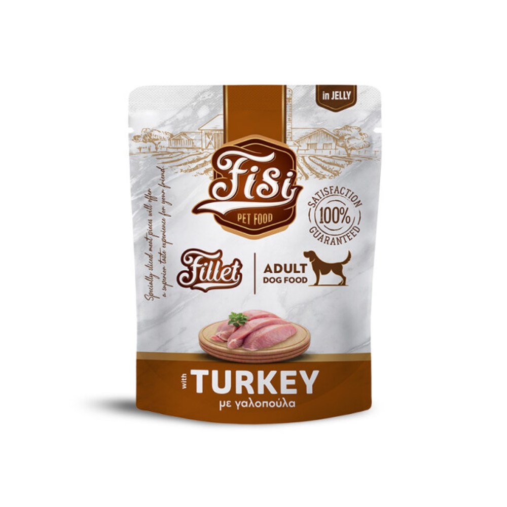 Φωτογραφία προϊόντος: Pouch Σκύλου Fisi Fillet Dog Adult Γαλοπούλα σε Ζελέ 500gr