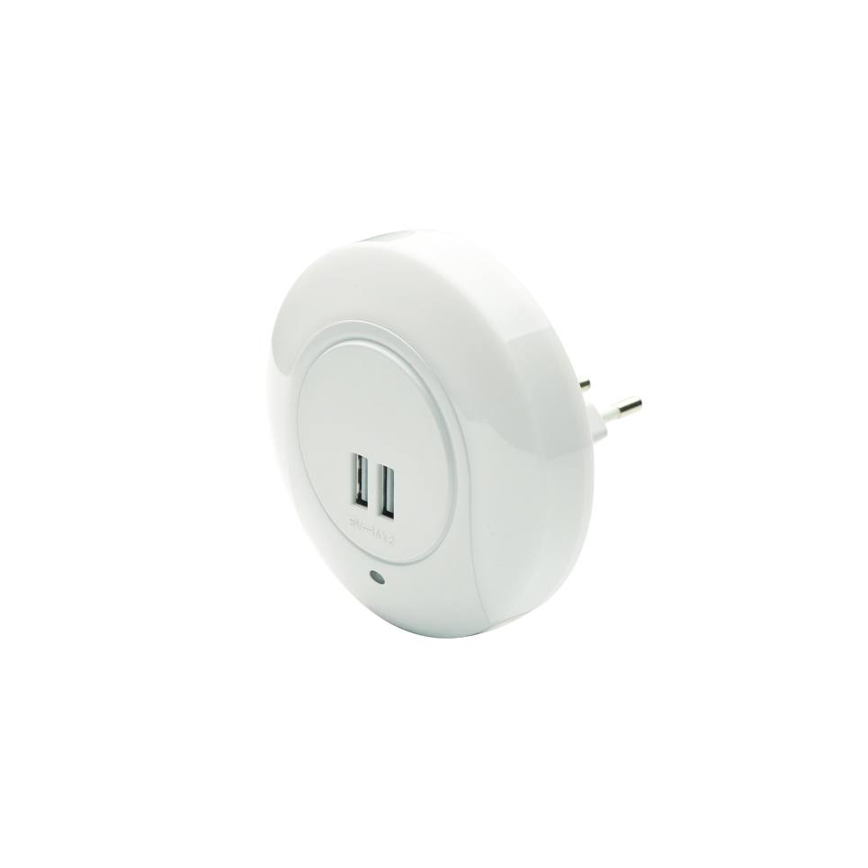 Φωτογραφία προϊόντος: ACALIGHT LED ΛΑΜΠΑΚΙ ΝΥΚΤΟΣ 1W 4000K ΜΕ 2 USB ΘΥΡΕΣ, ΔΙΑΚΟΠΤΗ ON/OFF K AUTO MODE, ΛΕΥΚΟ ΠΛΑΣΤΙΚΟ 230V IP20 / SF78LED