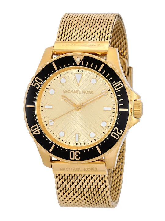 Φωτογραφία προϊόντος: Michael Kors Ανδρικό Ρολόι Quartz με Χρυσό Mesh Μπρασελέ και Μαύρη Περίμετρο