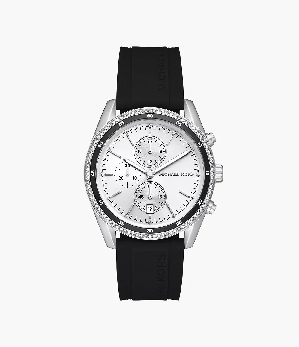 Φωτογραφία προϊόντος: Michael Kors Γυναικείο Ρολόι Hadyn με Μαύρο Καουτσούκ Μπρασελέ