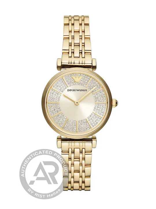 Φωτογραφία προϊόντος: Emporio Armani AR11608 Γυναικείο Ρολόι Quartz με Καντράν σε Απόχρωση Κρέμας &amp; Χρυσό Μπρασελέ
