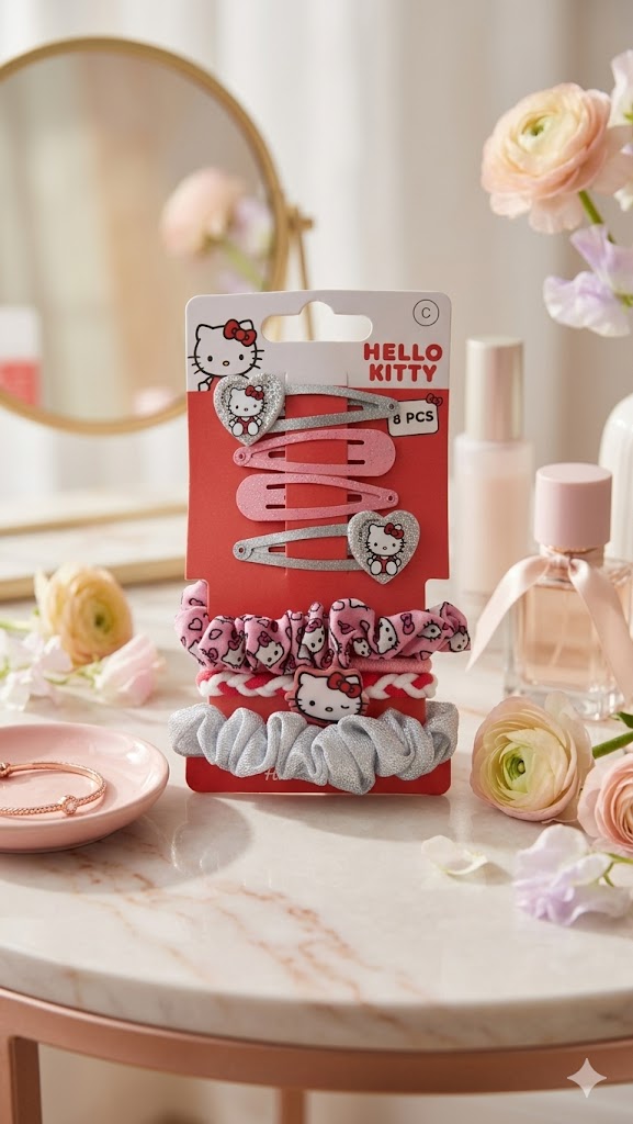 Φωτογραφία προϊόντος: Peach Jewelry Hello Kitty Παιδικα Αξεσουαρ Μαλλιων 8τεμ