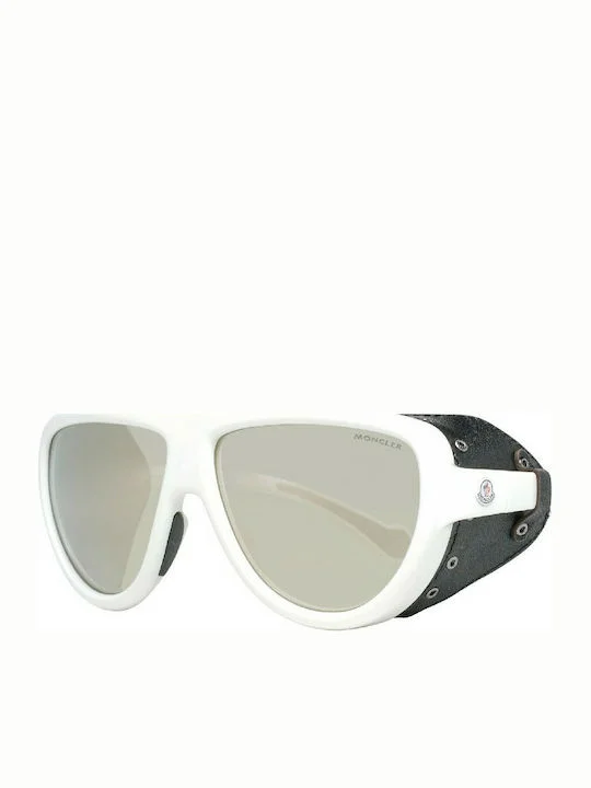 Φωτογραφία προϊόντος: Moncler ML0089 21C Unisex Γυαλιά Ηλίου – Λευκός Σκελετός, Smoke Mirror Φακοί