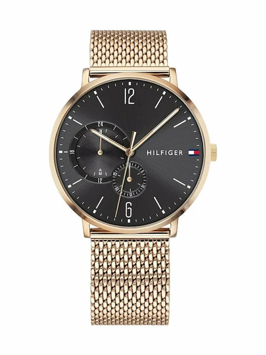 Φωτογραφία προϊόντος: Tommy Hilfiger Brooklyn Ανδρικό Ρολόι 40mm Χρονογράφος Μπαταρίας με Ροζ Χρυσό Μεταλλικό Μπρασελέ