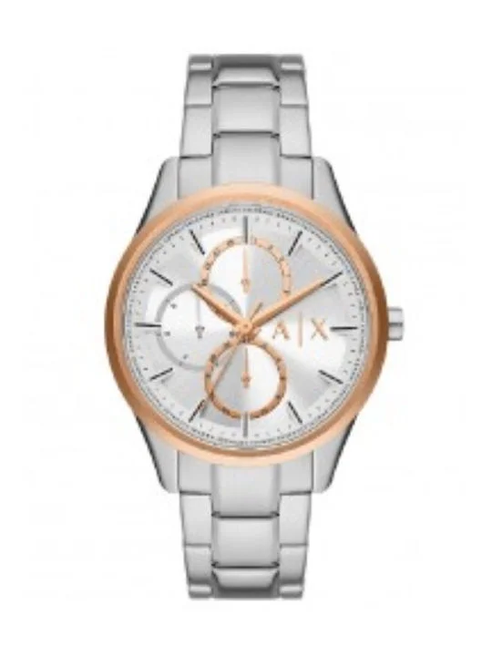 Φωτογραφία προϊόντος: Armani Exchange Ανδρικό Ρολόι 42mm Μπαταρίας με Ασημί Μεταλλικό Μπρασελέ